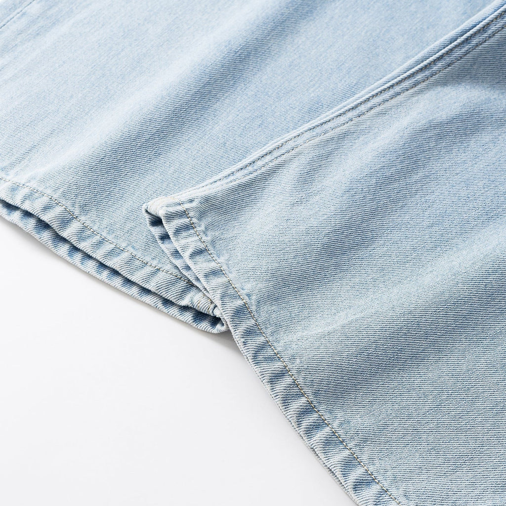 Light Wash Wide Leg Jeans With A Fluid Drape