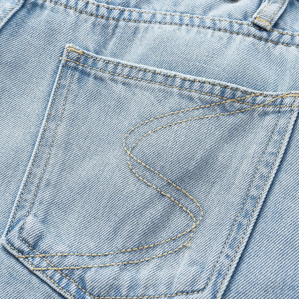 Light Wash Wide Leg Jeans With A Fluid Drape
