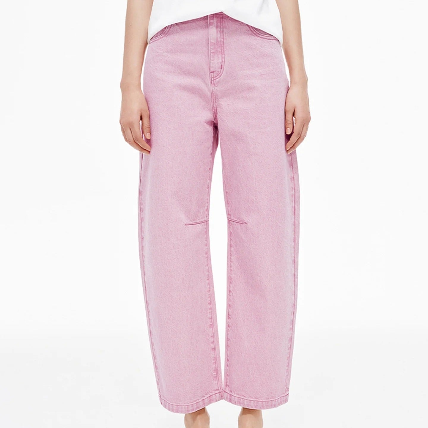 Pink Washed Loose Fit Straight Leg Jeans