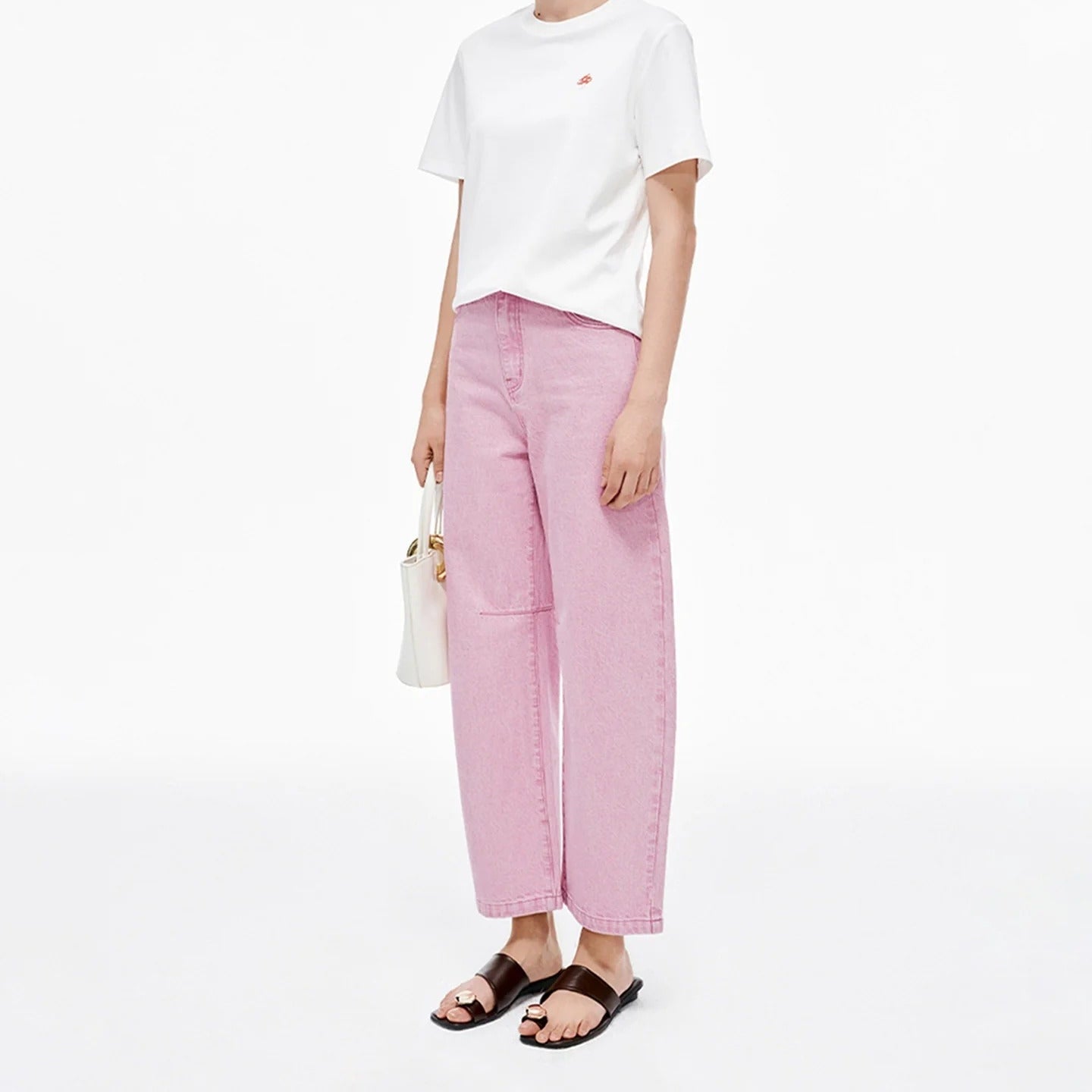 Pink Washed Loose Fit Straight Leg Jeans