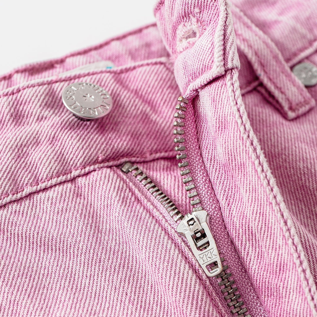 Pink Washed Loose Fit Straight Leg Jeans