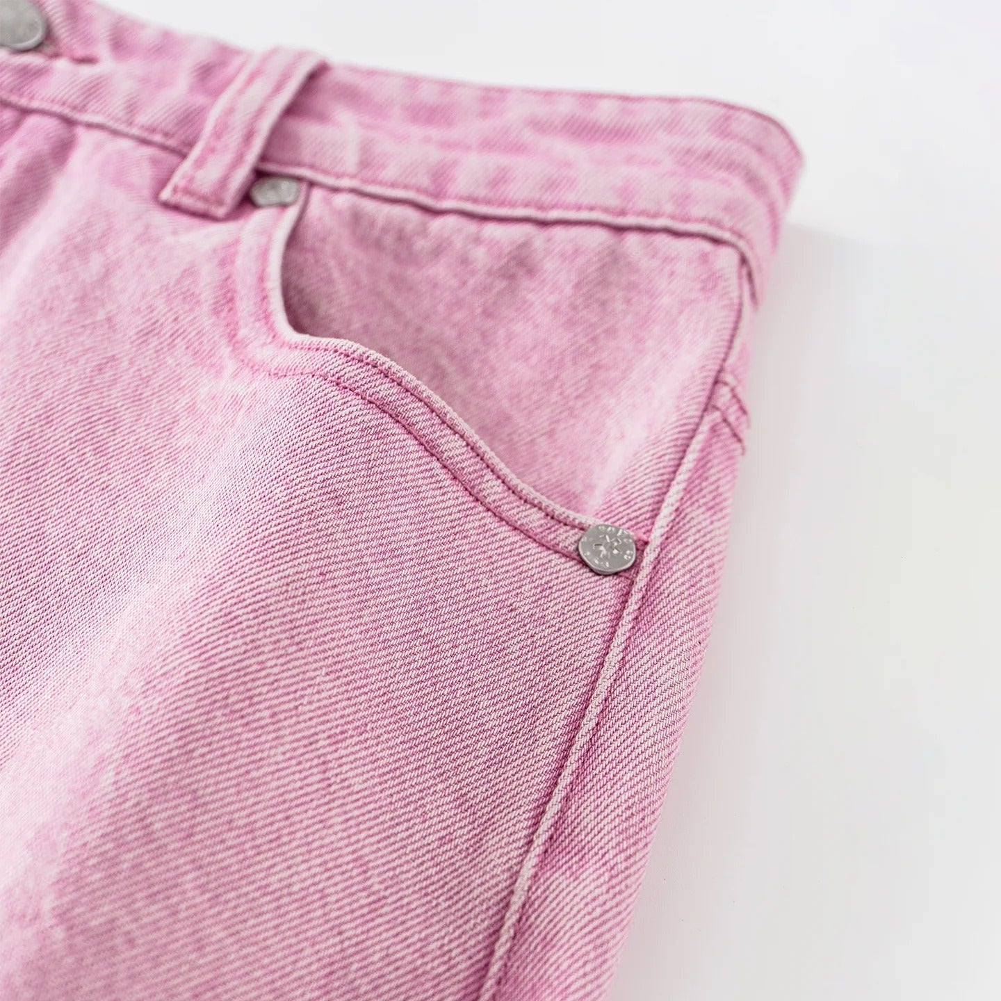 Pink Washed Loose Fit Straight Leg Jeans