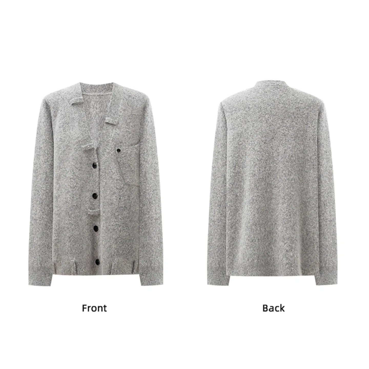 Relaxed Fit Mohair Blend Cardigan With A Collar