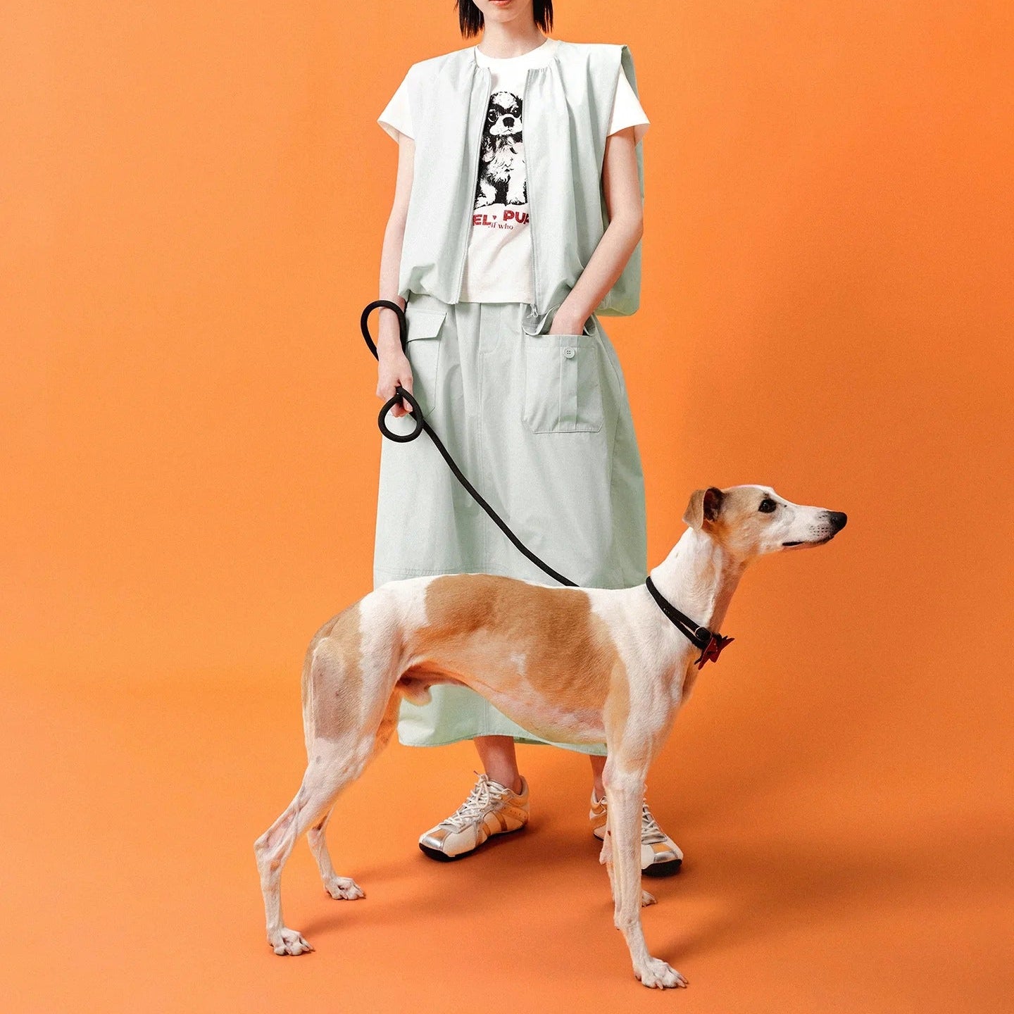 Retro Puppy Print Short Sleeve T Shirt