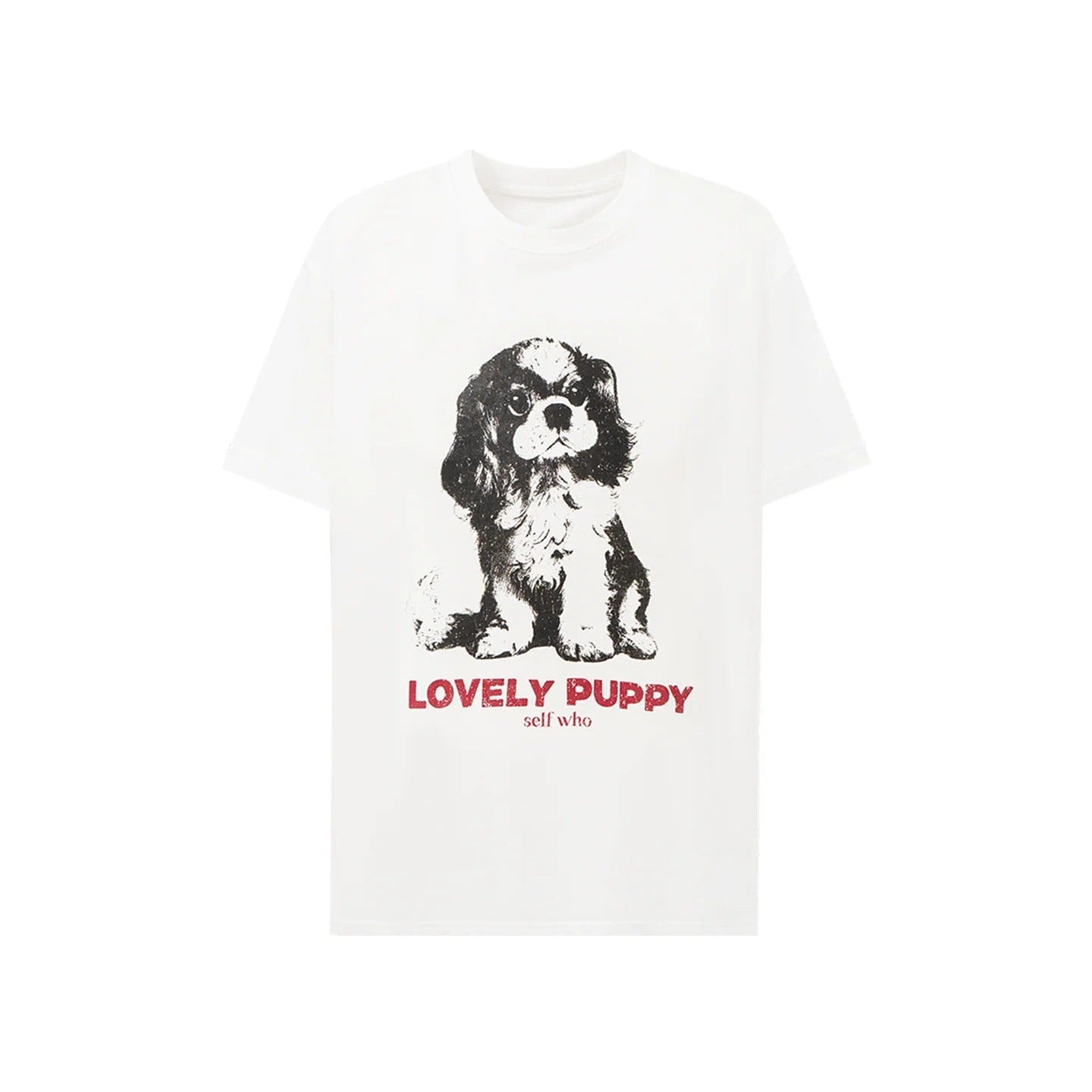 Retro Puppy Print Short Sleeve T Shirt