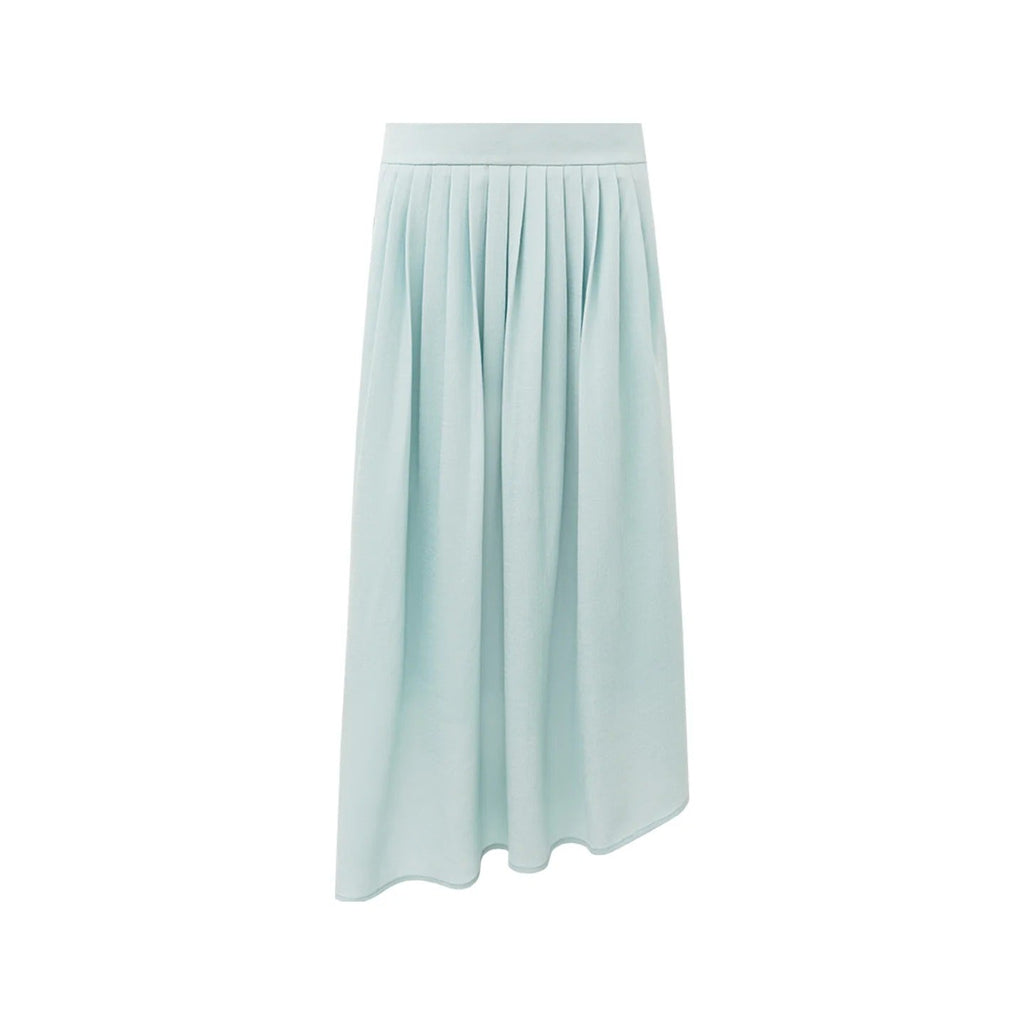 TwoPiece Set V Neck Top And Pleated Maxi Skirt