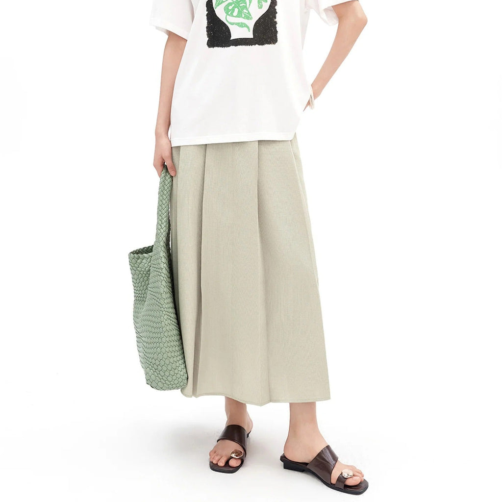Two Piece Pleated Maxi Skirt Set