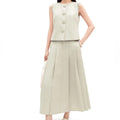 Two Piece Pleated Maxi Skirt Set