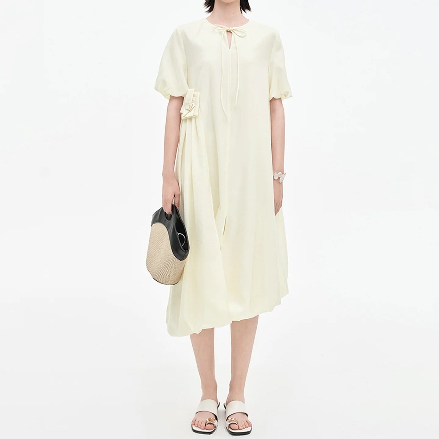 Two Piece Set Pleated Sleeveless Denim Top And Skirt