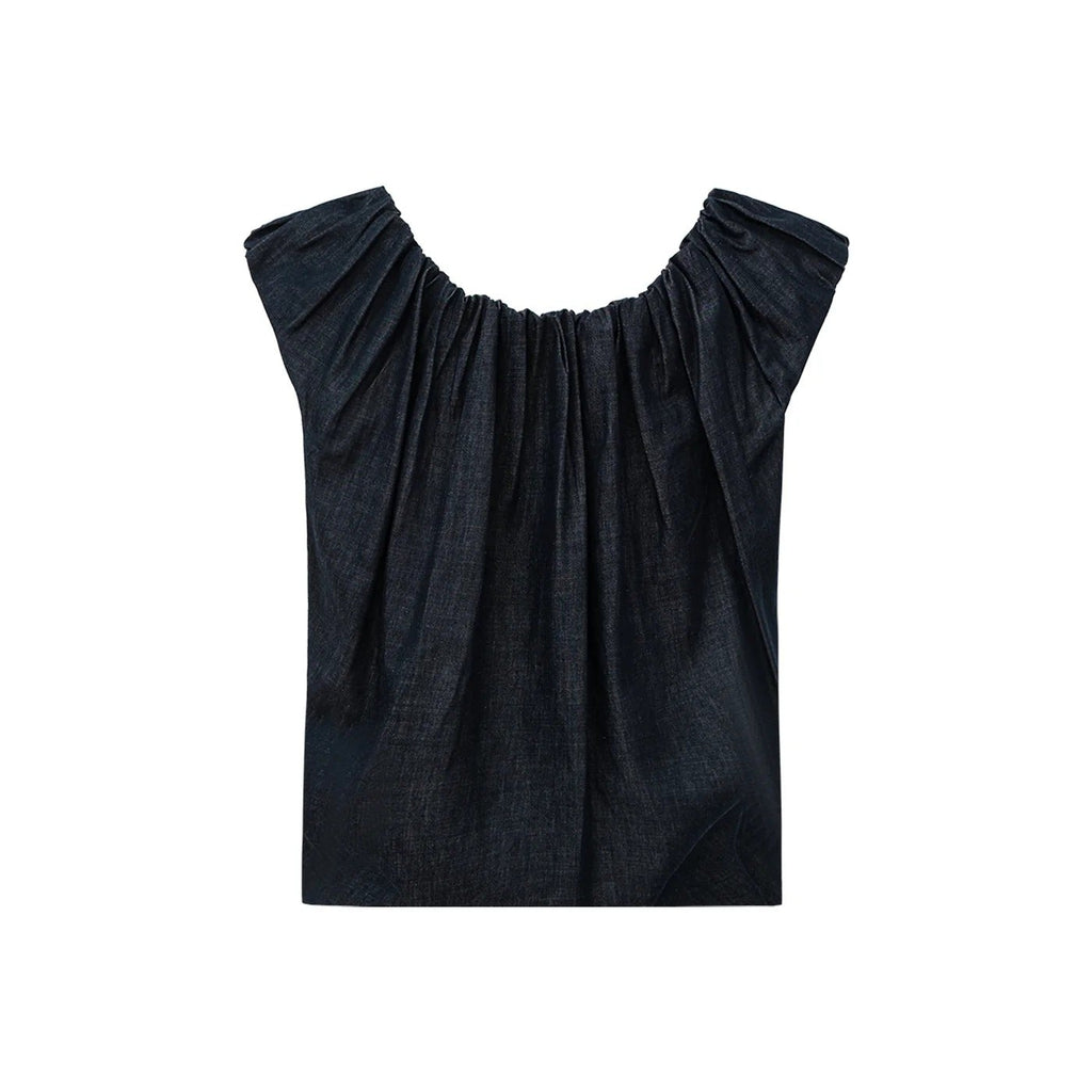 Two Piece Set Pleated Sleeveless Top And Skirt