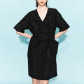 V Neck Twist Front Puff Sleeve Dress