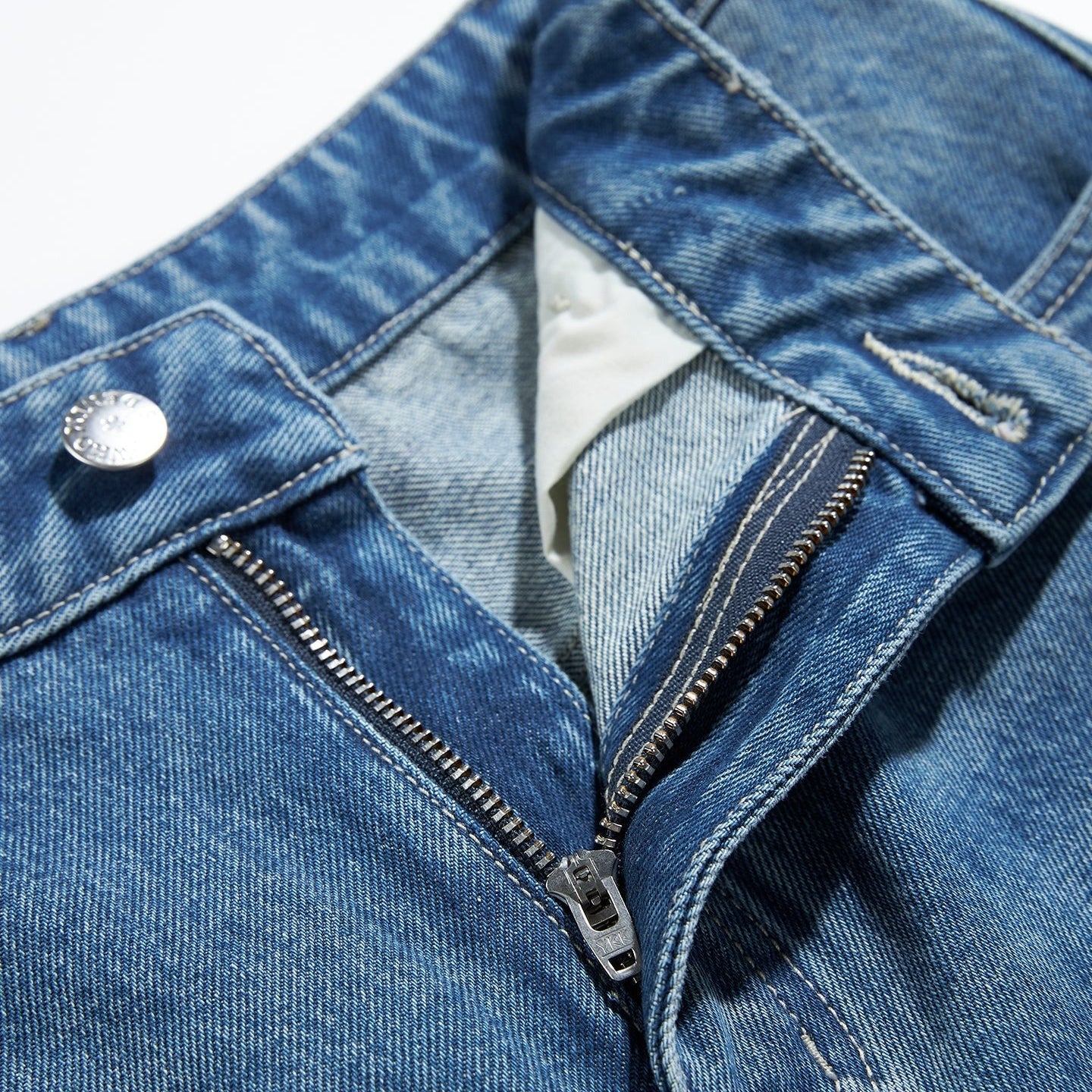 Vintage Wash Blue Wide Leg Jeans