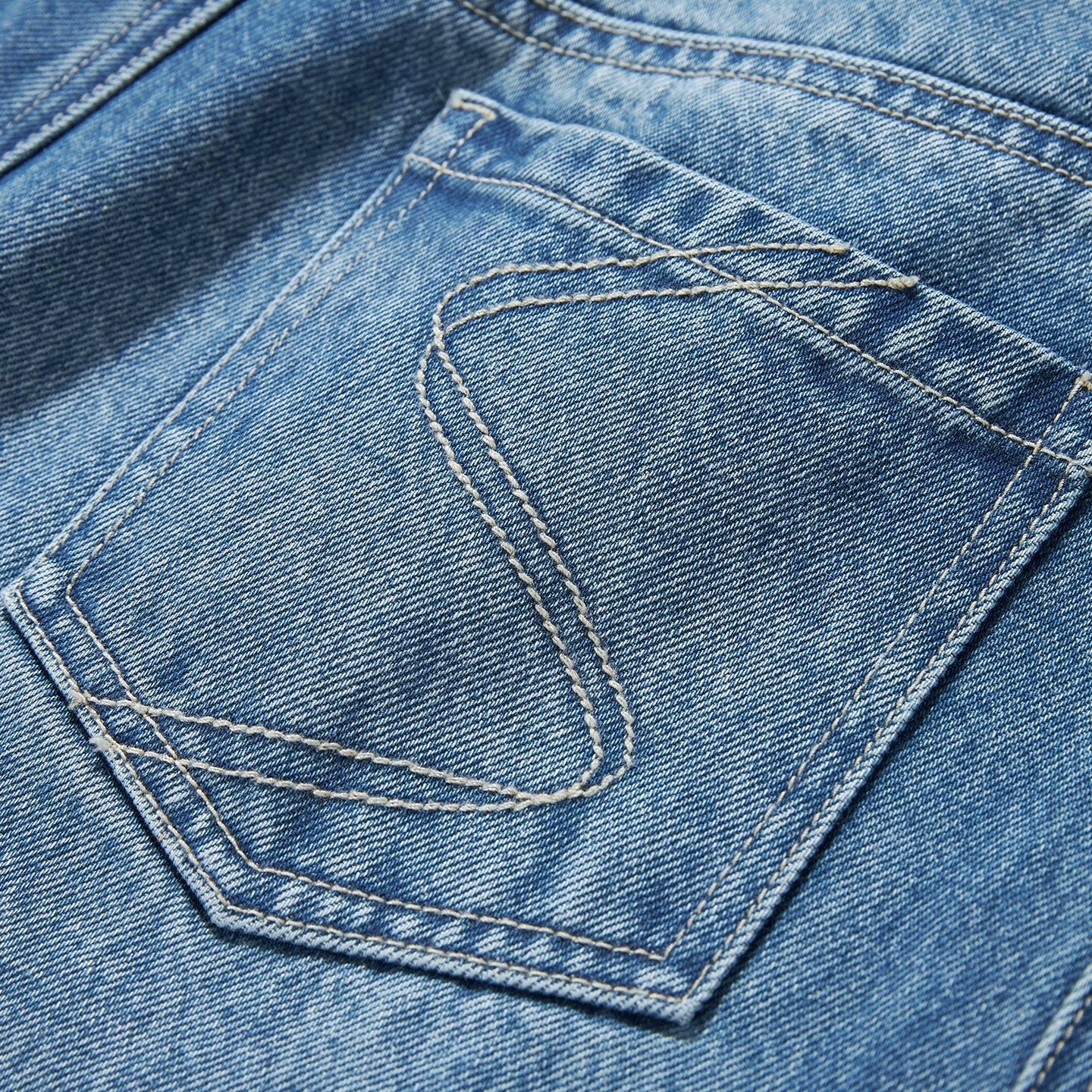 Vintage Wash Blue Wide Leg Jeans