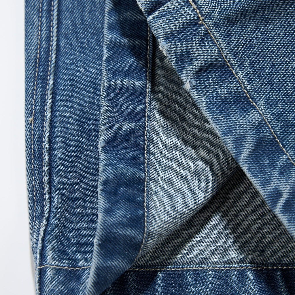 Vintage Wash Blue Wide Leg Jeans
