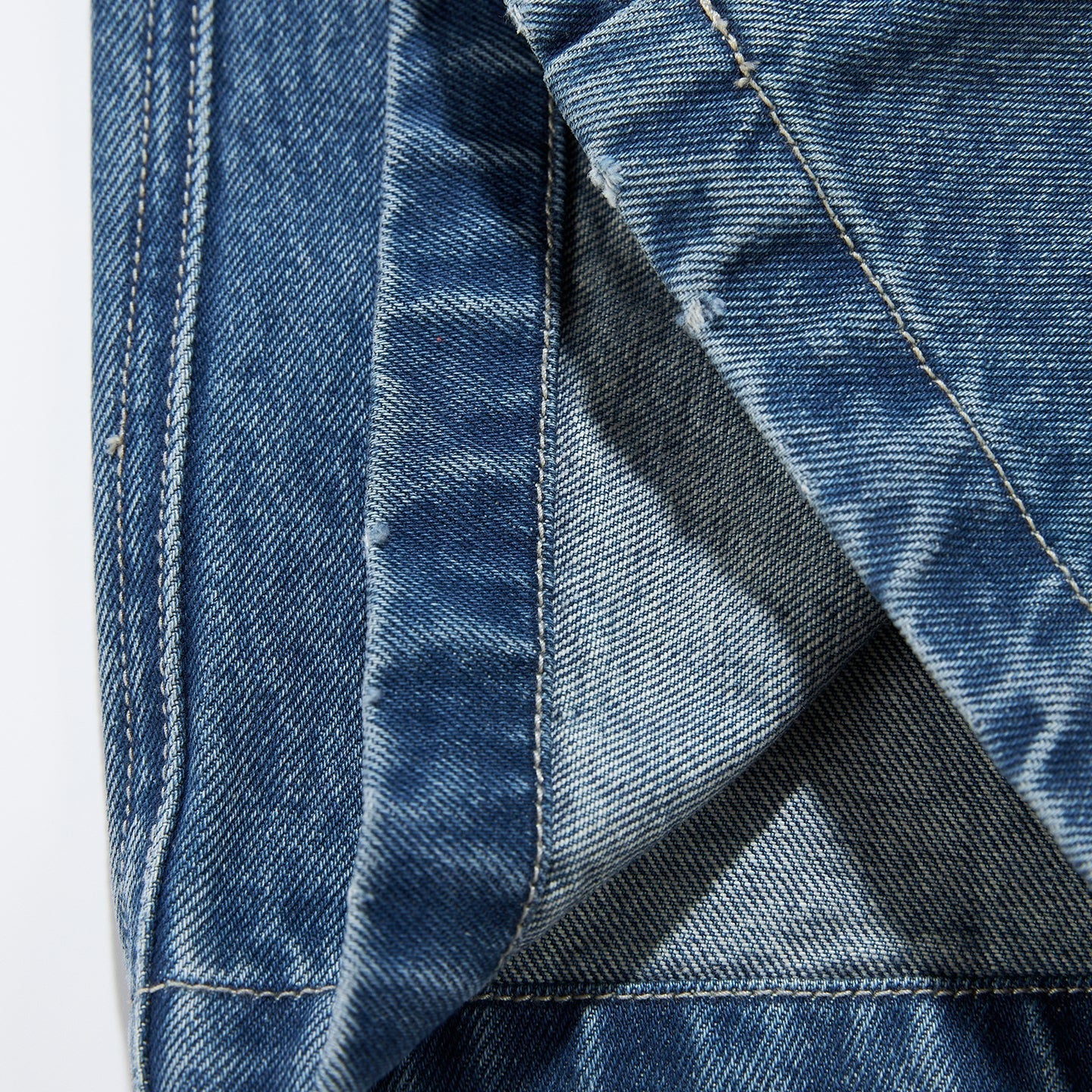 Vintage Wash Blue Wide Leg Jeans