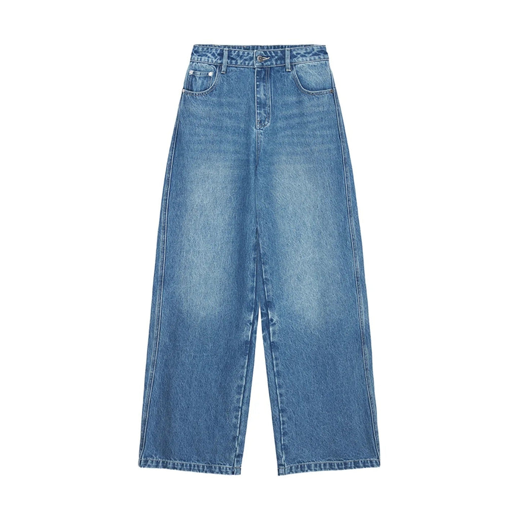 Vintage Wash Blue Wide Leg Jeans