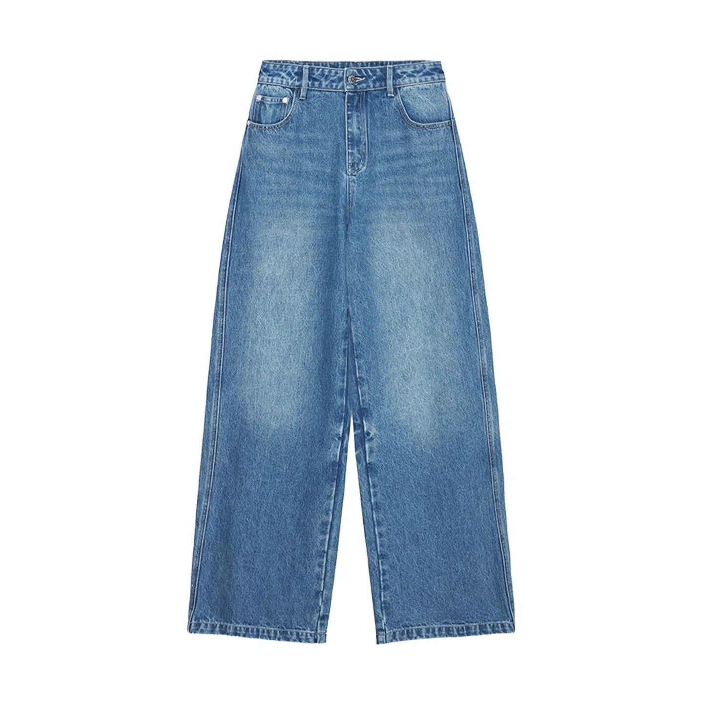 Vintage Wash Blue Wide Leg Jeans